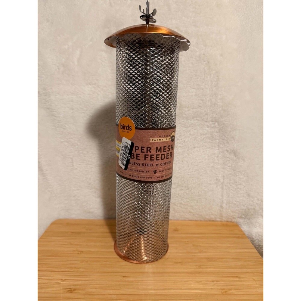 Copper Mesh Tube Bird Feeder for Finches Small Bird Feeder